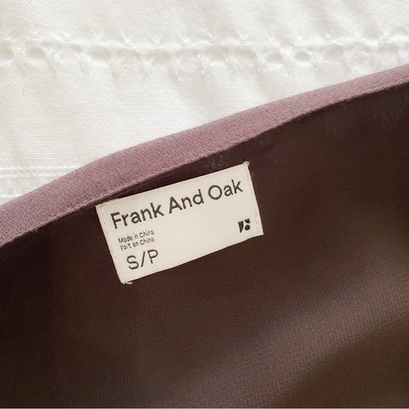 FRANK AND OAK THE WRAP BELTED MINI DRESS IN CHOCOLATE SHIMMER BROWN - S - Picture 9 of 12